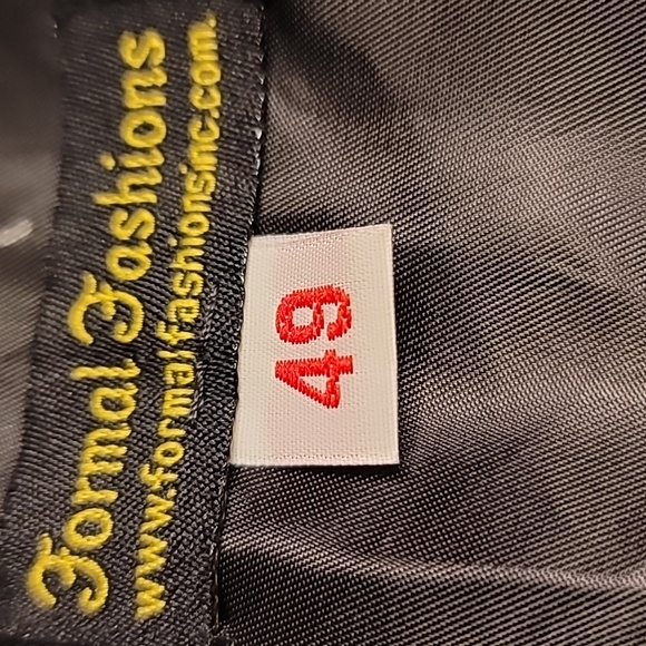 Formal Fashions vest mens size 49 black polyester satin adjustable back waist - Picture 3 of 6